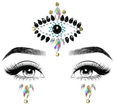 EYE027 Divinity adhesive face jewels sticker and 2 of 3g body glitter packets
