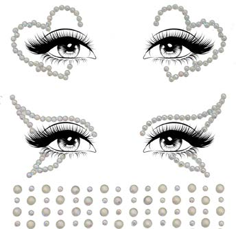 EYE046 Ayla adhesive glow in the dark face jewel sticker