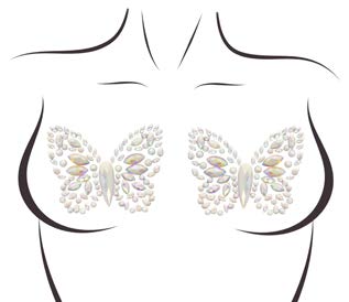 NIPPLE015 Chrysallis adhesive glow in the dark nipple jewels sticker