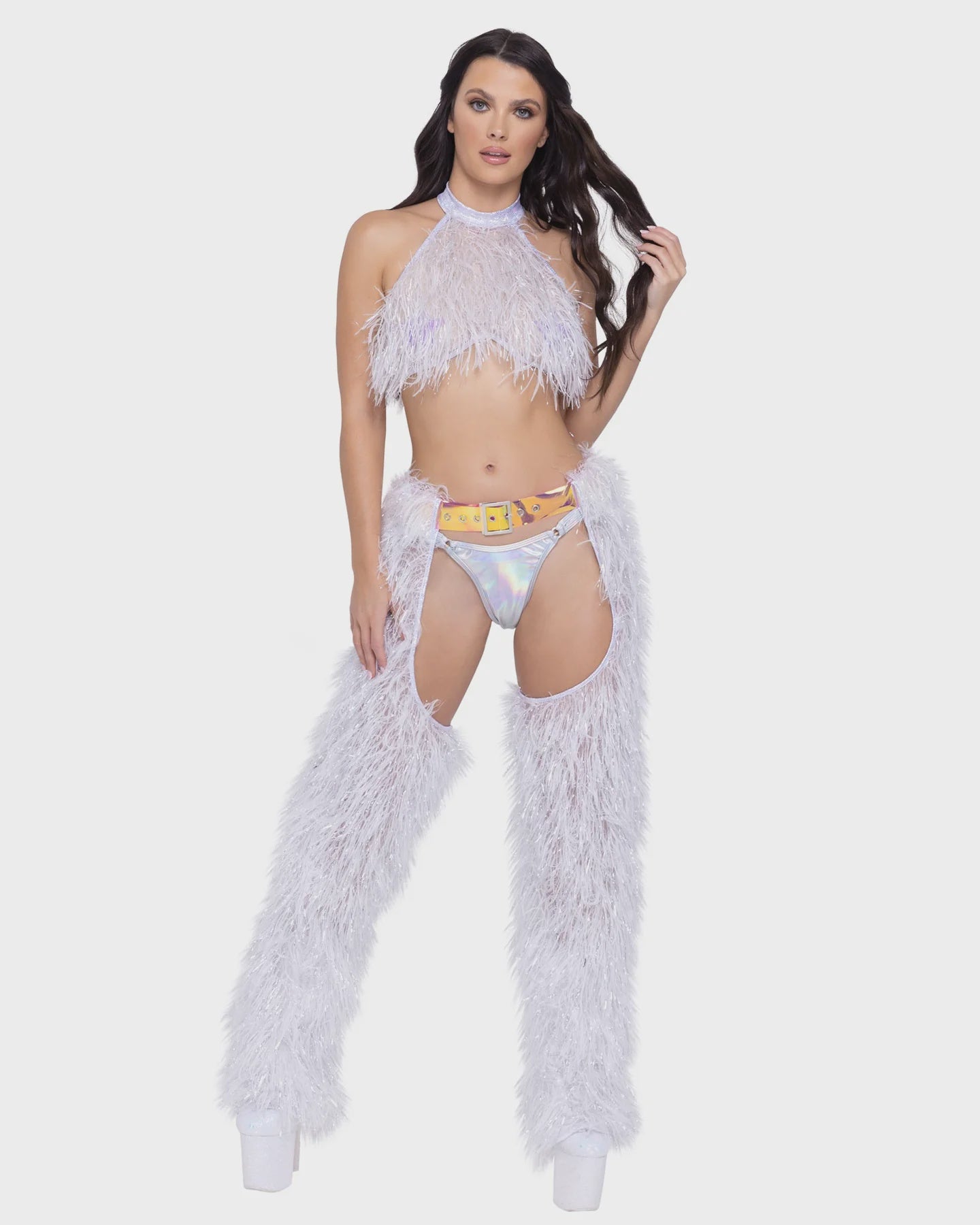 6252 - FAUX-FUR CHAPS WITH BELT