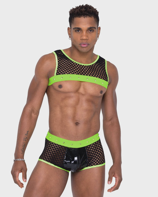 6332 - MENS FISHNET & VINYL TRUNKS