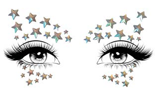 EYE045 Celeste adhesive glow in the dark face jewels sticke